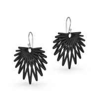 Angel Earrings made in Nylon (3D Printed) and Sterling Silver - view 2
