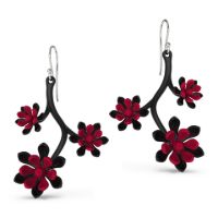 Cherry Blossom Earrings made in Nylon (3D Printed) and Sterling Silver