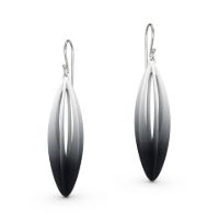 Seedpod Earrings made in Nylon (3D Printed) and Sterling Silver - view 3