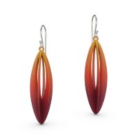 Seedpod Earrings made in Nylon (3D Printed) and Sterling Silver - view 4