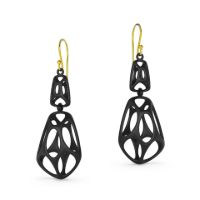 Double Cellular Earrings made in Nylon (3D Printed) and Sterling Silver