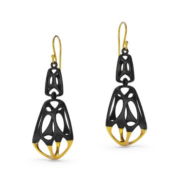 Gold Double Cellular Earrings