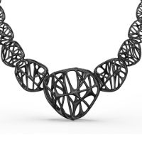 Cellular Necklace made in Nylon (3D Printed) and Sterling Silver
