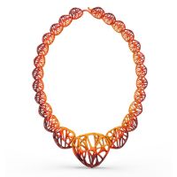 Cellular Necklace made in Nylon (3D Printed) and Sterling Silver - view 4