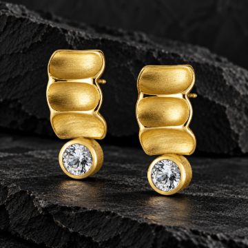Gold Bamboo Earrings made in 18K Gold