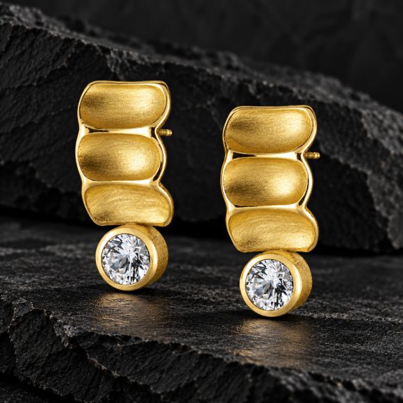 Gold Bamboo Earrings made in 18K Gold
