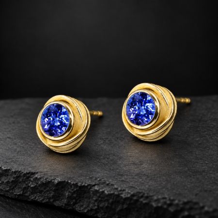 Tanzanite Rose Earrings