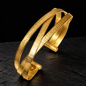 Gold Braided Cuff made in 18K Gold