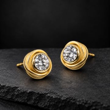 18k Diamond Rose Earrings made in 18K Gold with Diamond