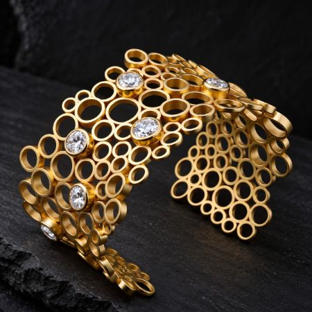 18k Lace Diamond Cuff