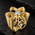18K Gold Crown Flower Diamond Ring made in 18K Gold with Diamond
