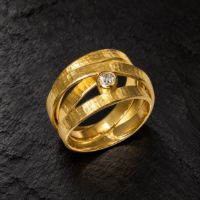 Wrapped In Gold Ring made in 18K Gold with Diamond