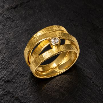 Wrapped In Gold Ring made in 18K Gold with Diamond