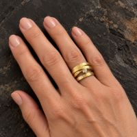 Wrapped In Gold Ring made in 18K Gold with Diamond - view 2