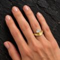 18K Gold Wave Diamond Ring made in 18K Gold with Diamond - view 2