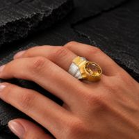 Ridge Citrine Ring made in Sterling Silver with Citrine - view 3