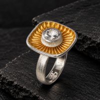 Dunes Square Ring made in Sterling Silver - view 4