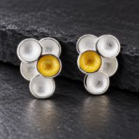 Cascading Grape Stud Earrings made in Sterling Silver - view 4