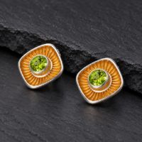Dunes Stud Silver Earrings made in Sterling Silver - view 4