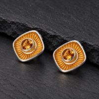 Dunes Stud Silver Earrings made in Sterling Silver - view 5