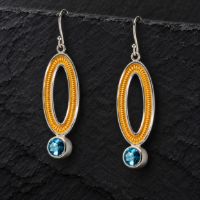 Dunes Dangle Silver Earrings made in Sterling Silver - view 2