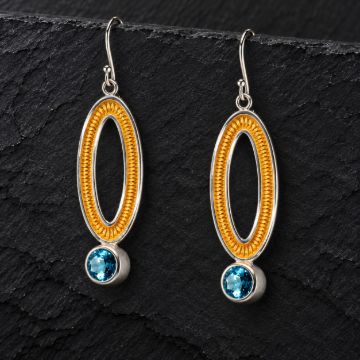 Dunes Dangle Silver Earrings made in Sterling Silver - view 2