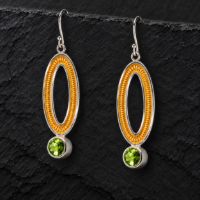 Dunes Dangle Silver Earrings made in Sterling Silver - view 3