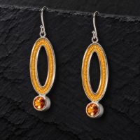 Dunes Dangle Silver Earrings made in Sterling Silver - view 5