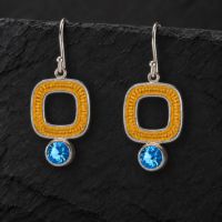 Dunes Square Silver Dangles made in Sterling Silver - view 3