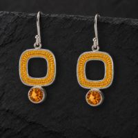 Dunes Square Silver Dangles made in Sterling Silver - view 4