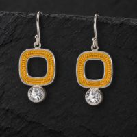 Dunes Square Silver Dangles made in Sterling Silver - view 5