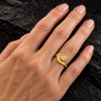 18K Gold Swirl Diamond Ring made in 18K Gold with Diamond - view 2