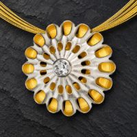 Daisy Silver Necklace made in Sterling Silver with Citrine, White Topaz or Blue Topaz - view 6