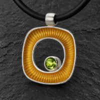 Dunes Silver Necklace made in Sterling Silver with Citrine, White Topaz or Blue Topaz - view 3