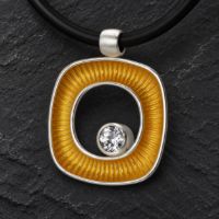 Dunes Silver Necklace made in Sterling Silver with Citrine, White Topaz or Blue Topaz - view 5