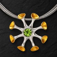Nautilus Silver Necklace made in Sterling Silver with Citrine, White Topaz or Blue Topaz - view 4