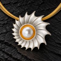 Shell Pearl Necklace made in Sterling Silver with Pearl - view 5