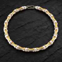 Bamboo Pearl Necklace made in Sterling Silver with Pearl - view 6