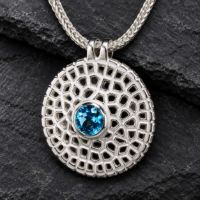 Serengeti Silver Necklace made in Sterling Silver with Citrine, White Topaz or Blue Topaz - view 3