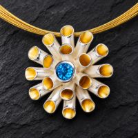 Sea Anemone Necklace made in Sterling Silver - view 4