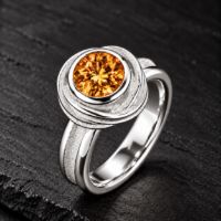Sterling Silver Rose Gemstone Ring made in Sterling Silver with Peridot or Citrine