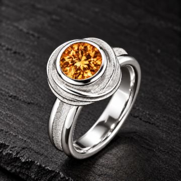 Sterling Silver Rose Gemstone Ring made in Sterling Silver with Peridot or Citrine