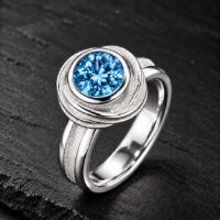 Sterling Silver Rose Gemstone Ring made in Sterling Silver with Peridot or Citrine - view 3