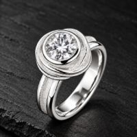 Sterling Silver Rose Gemstone Ring made in Sterling Silver with Peridot or Citrine - view 5